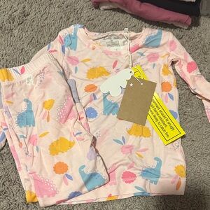Angel Dear Dinosaur Pajama Set - Pink and Blue